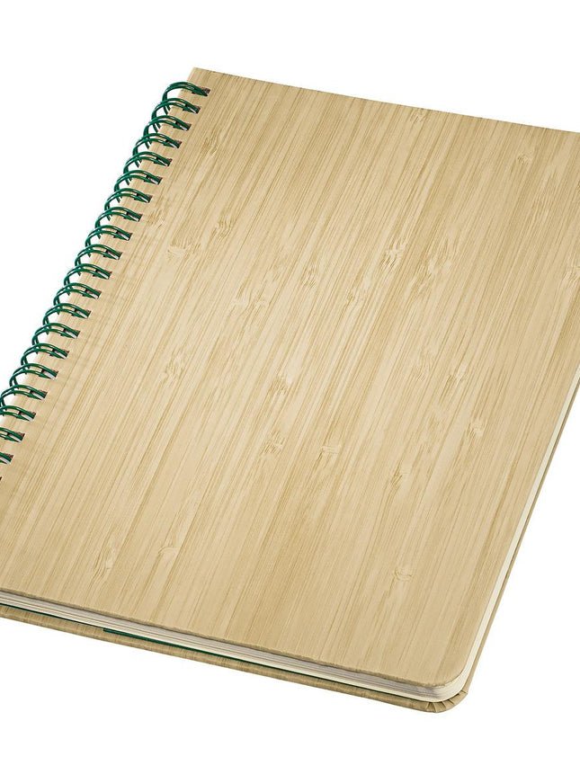 Livre à couverture en bambou, reliure spirale