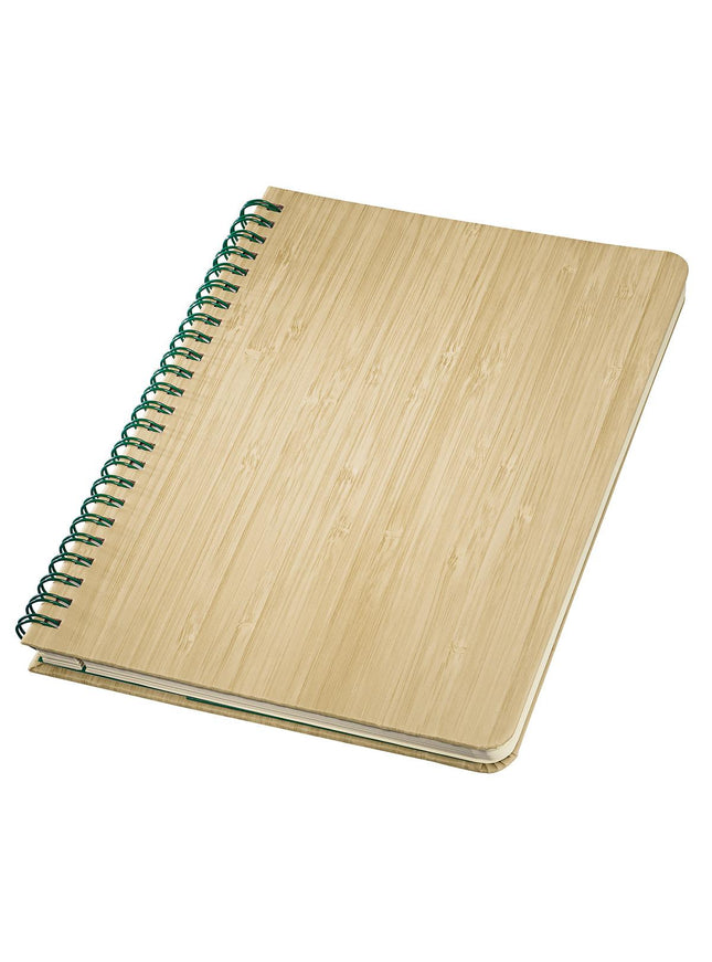 Boek met bamboe kaft, spiraalbinding