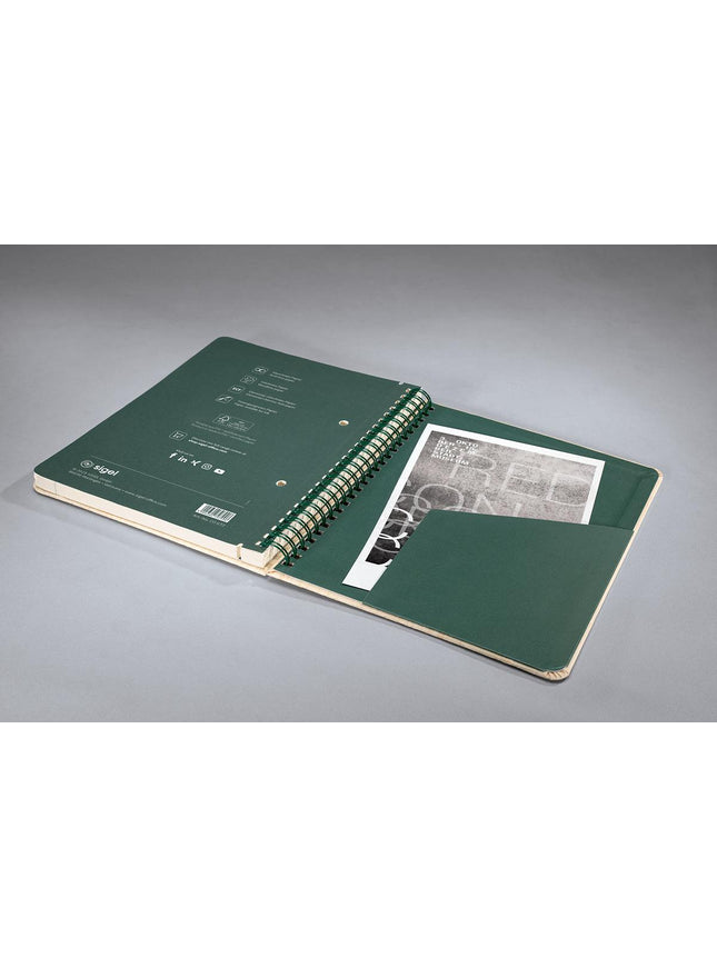 Boek met bamboe kaft, spiraalbinding