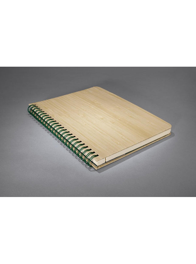 Boek met bamboe kaft, spiraalbinding