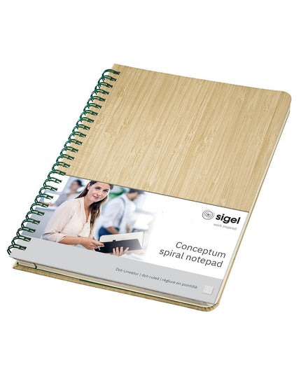 Boek met bamboe kaft, spiraalbinding