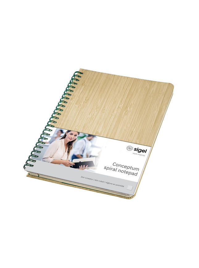 Boek met bamboe kaft, spiraalbinding