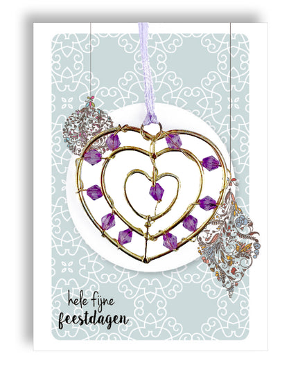 Goudkleurige hanger groot - lila