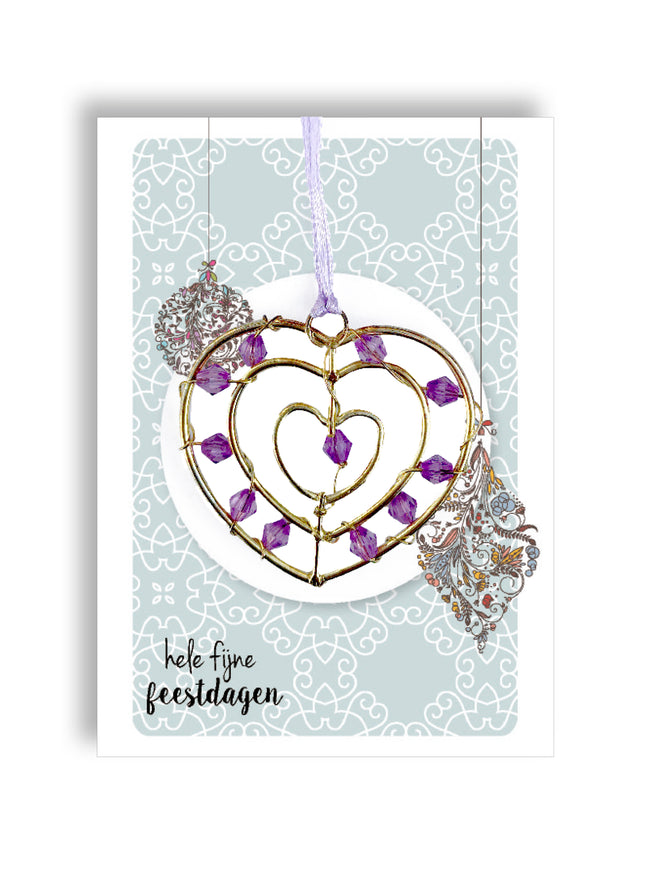 Goudkleurige hanger groot - lila