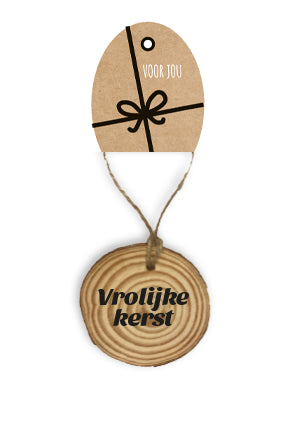 Houten hanger vrolijk kerst