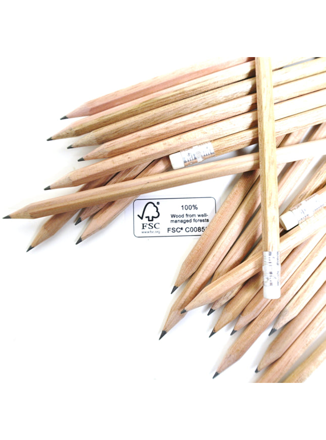 Zeskantig potlood met gom - FSC 100%