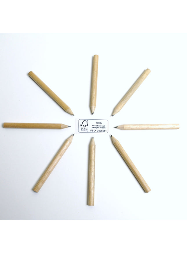 Rond mini-potlood (ca. 9 cm) FSC