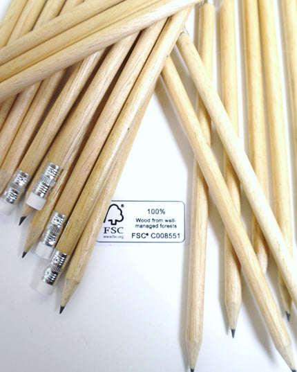 Rond grafietpotlood met gom - FSC 100%