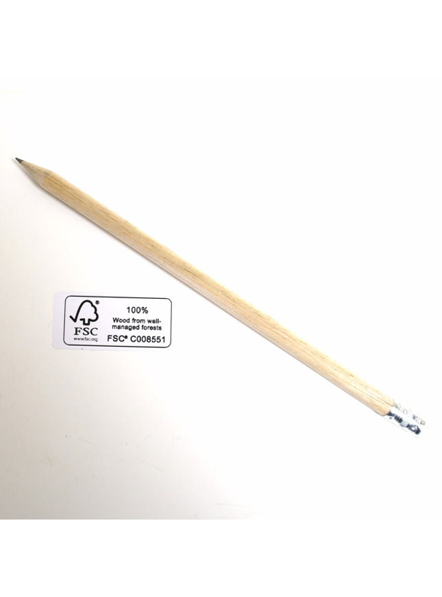 Rond grafietpotlood met gom - FSC 100%