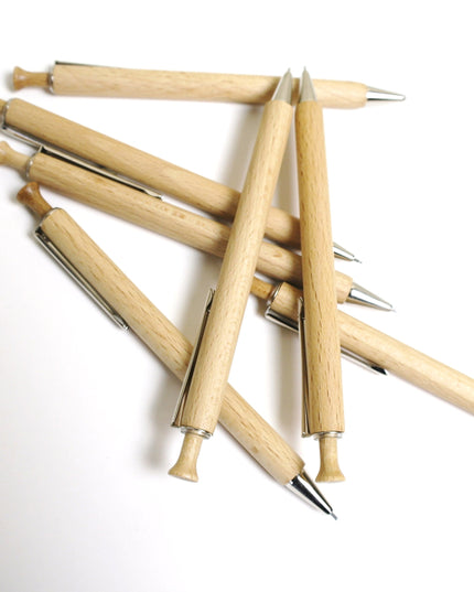 Beukenhouten vulpotlood - clip METALIC vulling HB - FSC 100%