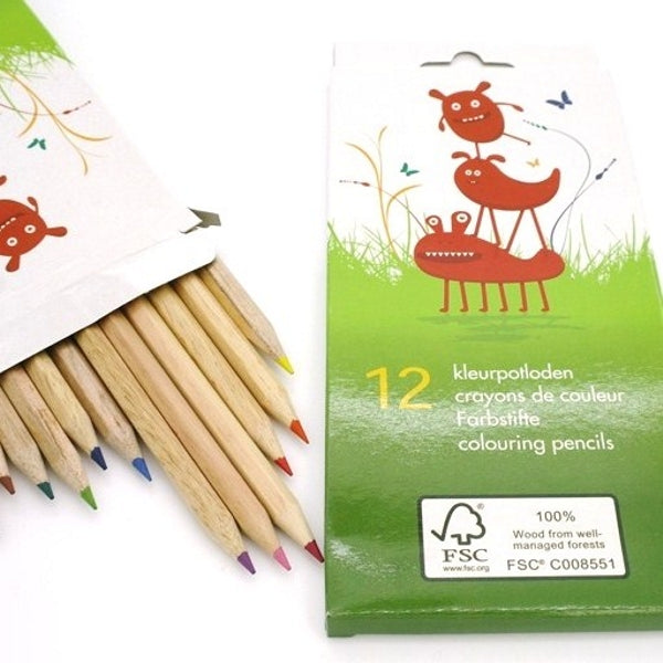 Ecobos box with 12 colored pencils - FSC 100%
