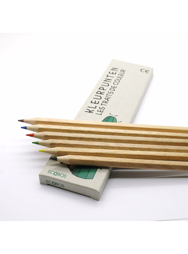 Ecobos doosje met 6 kleurpotloden