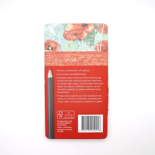 Tin box with 12 colored pencils