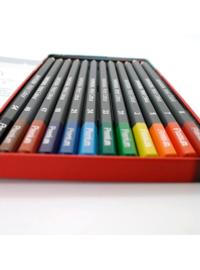 Blikken doos met 12 kleurpotloden