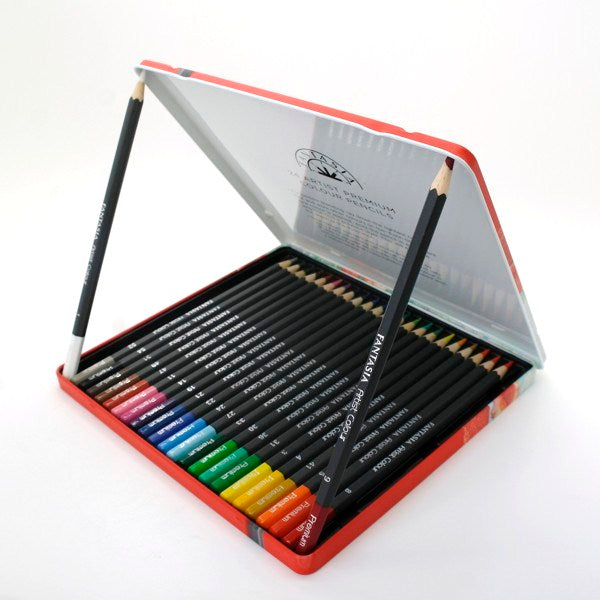 Tin box with 24 colored pencils