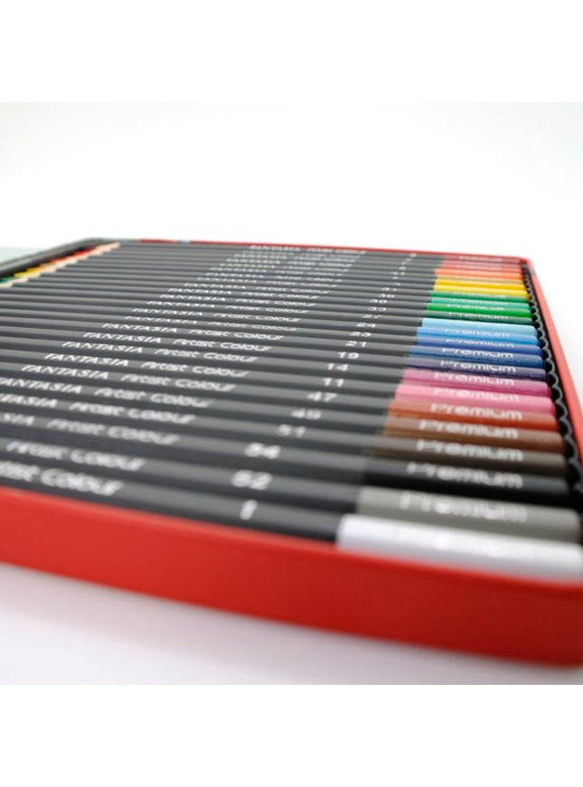 Blikken doos met 24 kleurpotloden