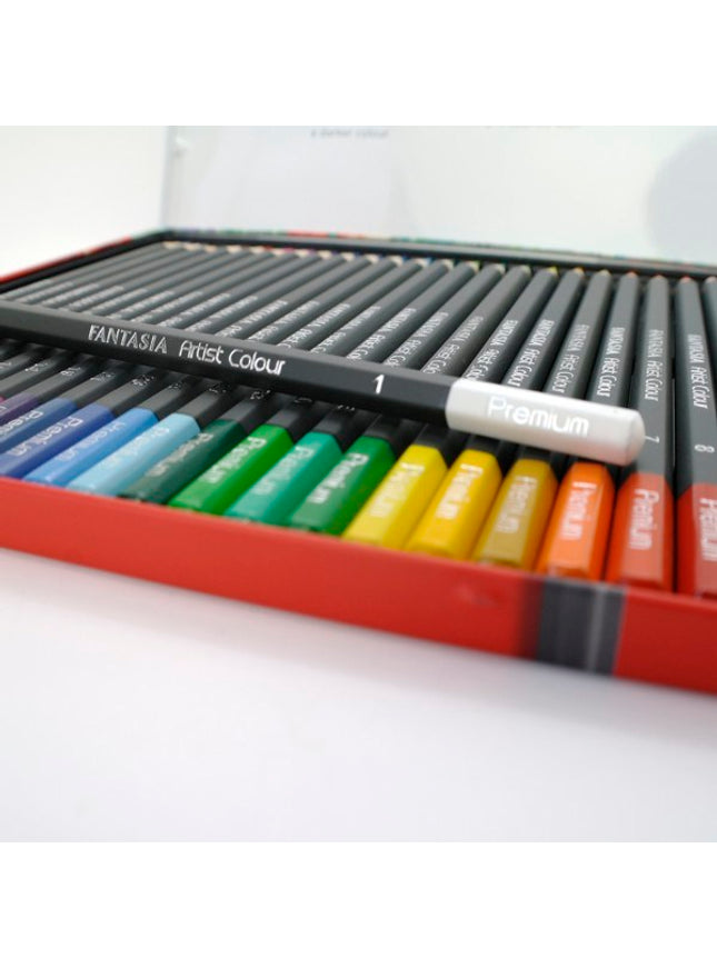 Blikken doos met 24 kleurpotloden