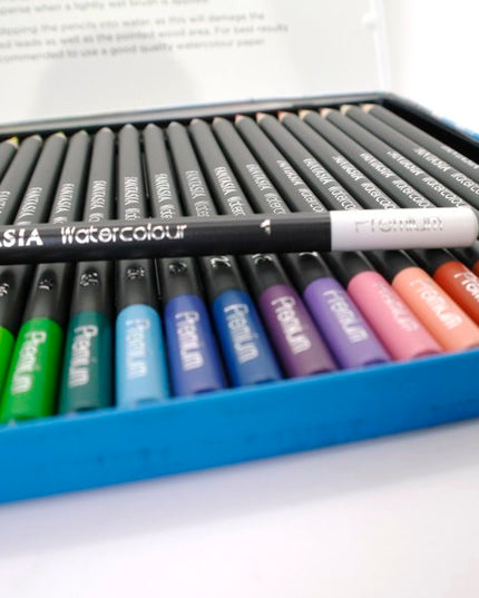 Blikken doos met 24 aquarel-kleurpotloden