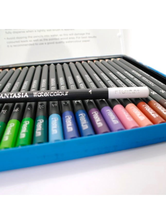 Blikken doos met 24 aquarel-kleurpotloden