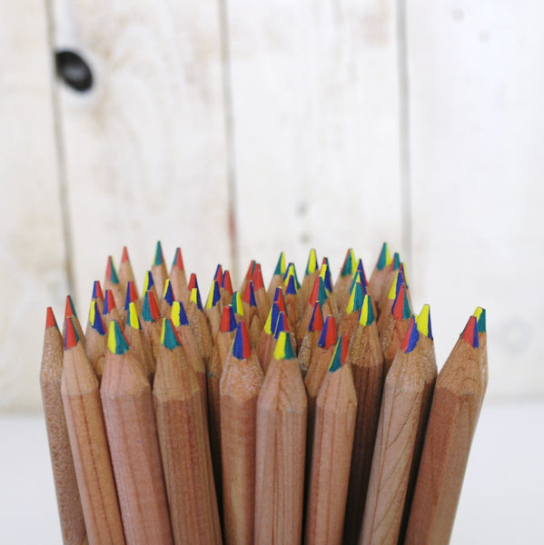 Tube Ecobos contenant 72 crayons arc-en-ciel