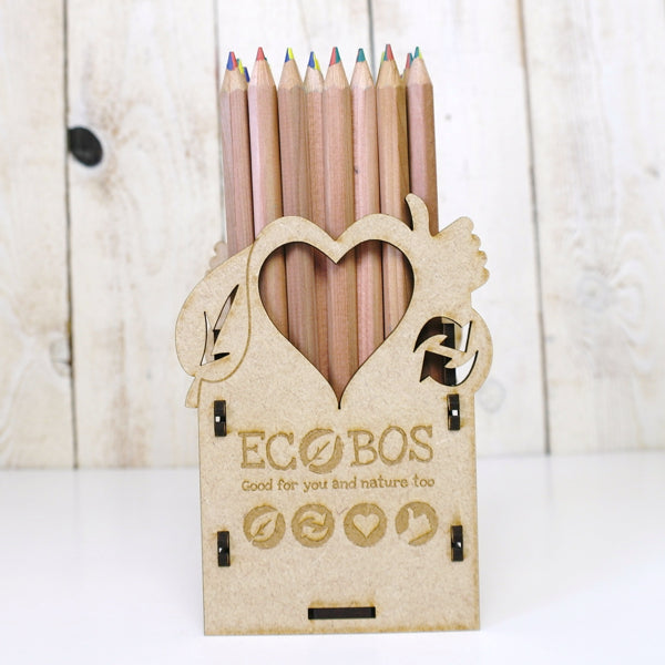 Ecobos tube with 36 maxi rainbow pencils - FSC 100%