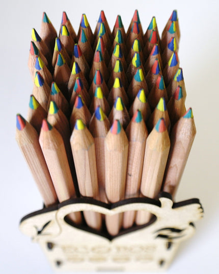 Ecobos tube with 36 maxi rainbow pencils - FSC 100%