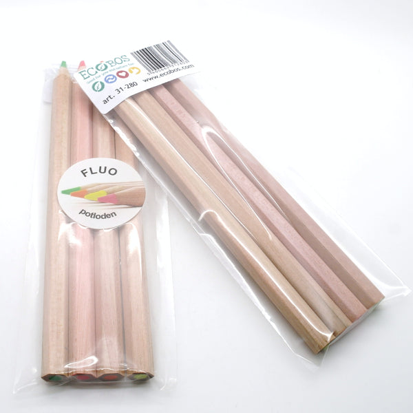 Ecobos blister 4x 1 fluorescent color thicker YELLOW/ORANGE/PINK/GRO