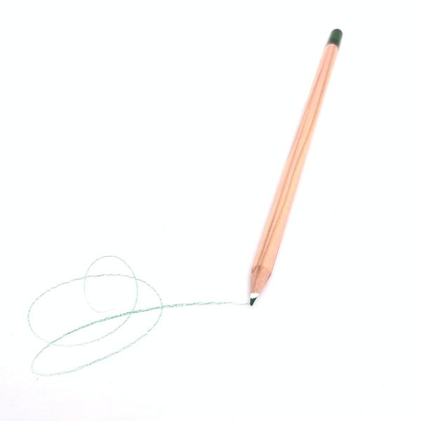 Round colored pencil with seeds - green: basil