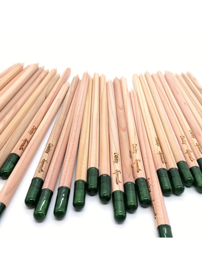 Rond kleurpotlood met zaden - geel : margriet