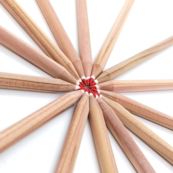 Round colored pencil with seeds - red: carnation