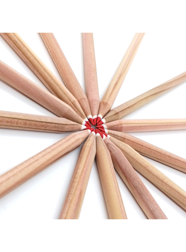 Rond kleurpotlood met zaden - rood : anjer