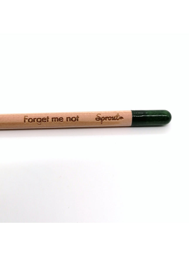 Rond kleurpotlood met zaden - blauw : vergeet-me-niet