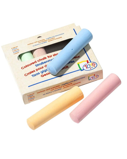 Cardboard box with sidewalk chalk - 6 colours