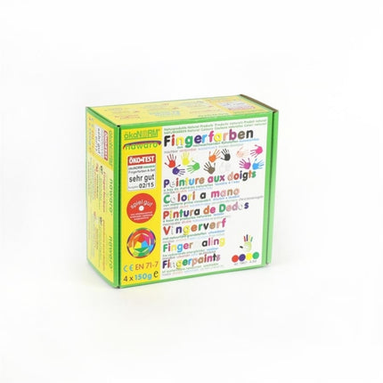 vingerverf 4 kleuren (4x 150ml) - rood, groen, geel, blauw
