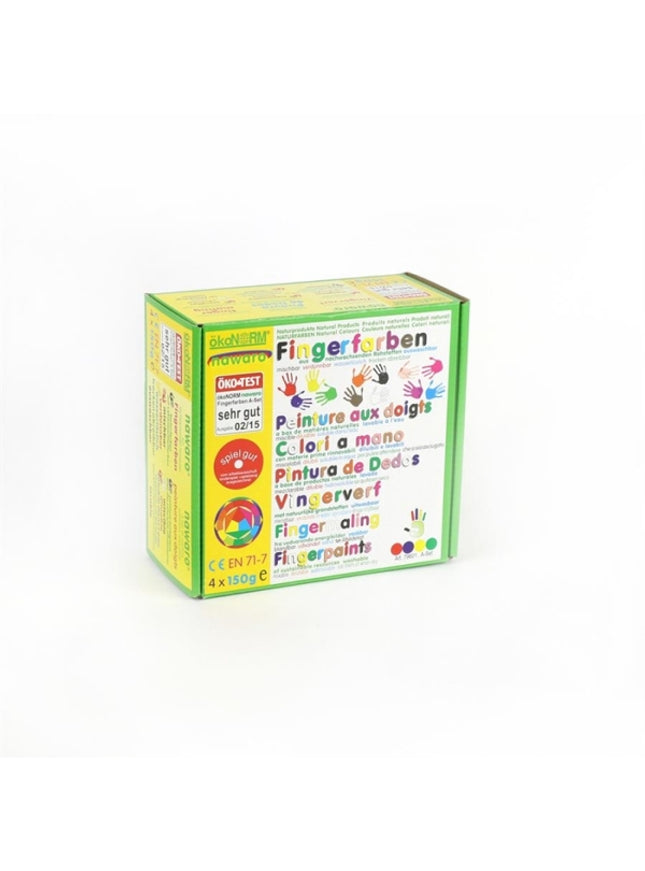 vingerverf 4 kleuren (4x 150ml) - rood, groen, geel, blauw