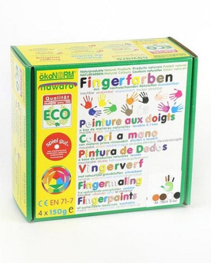 Finger paint 4 colors (4x 150ml) - orange, brown, black, white