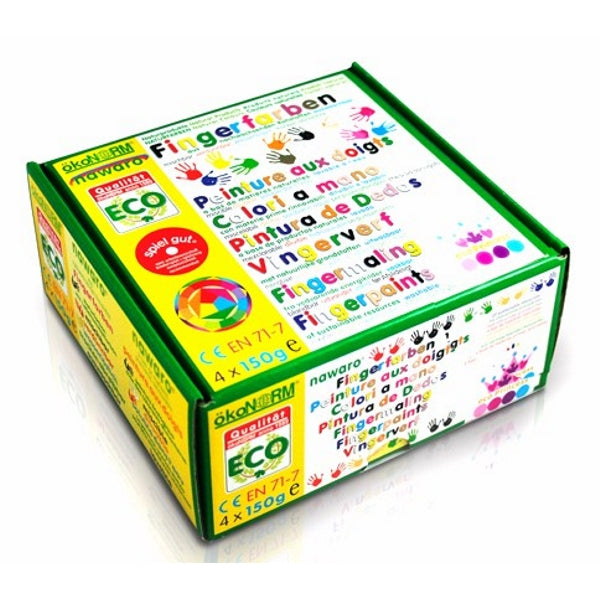 vingerverf "Princess Ecofee" 4 kleuren (4x 150ml) - lichtroze, donkerroze, paars, turkoois