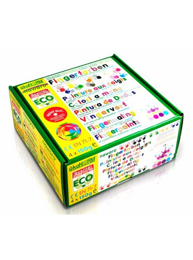 vingerverf "Princess Ecofee" 4 kleuren (4x 150ml) - lichtroze, donkerroze, paars, turkoois