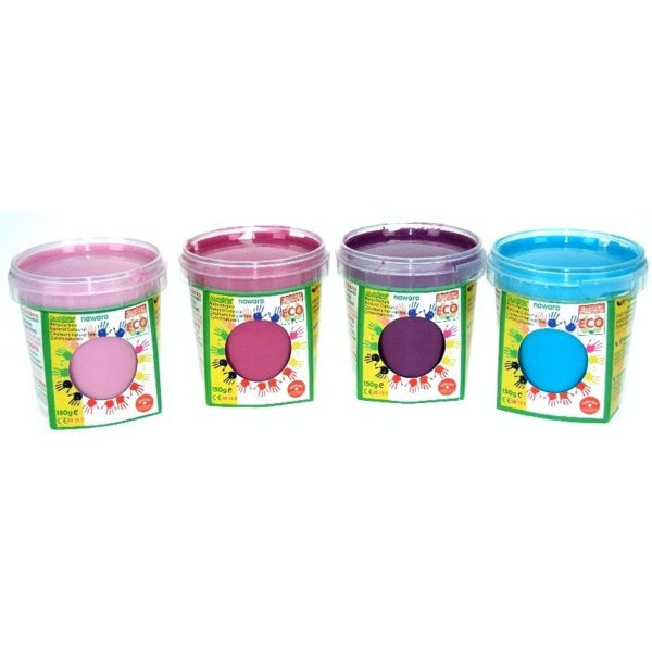 vingerverf "Princess Ecofee" 4 kleuren (4x 150ml) - lichtroze, donkerroze, paars, turkoois