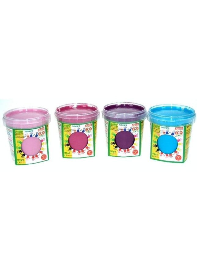 vingerverf "Princess Ecofee" 4 kleuren (4x 150ml) - lichtroze, donkerroze, paars, turkoois