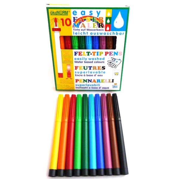 10 stiften op waterbasis, 4 mm puntdikte (makkelijk uitwasbaar)