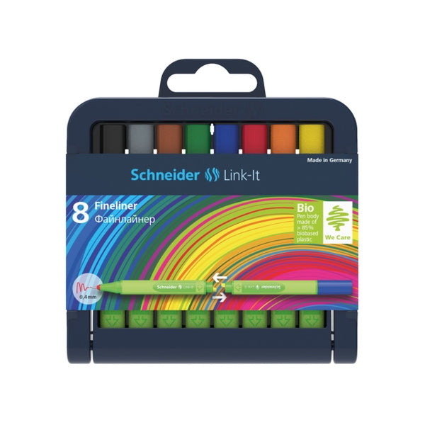 fineliner Link-it - bio-kunststof - 0,4 mm - 8 kleuren