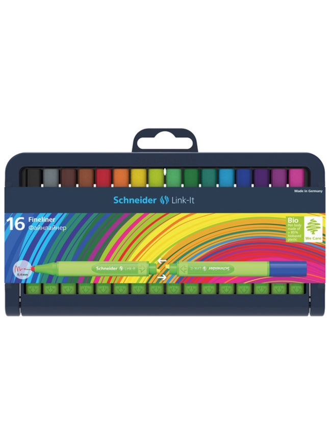 fineliner Link-it - bio-kunststof - 0,4 mm - 16 kleuren