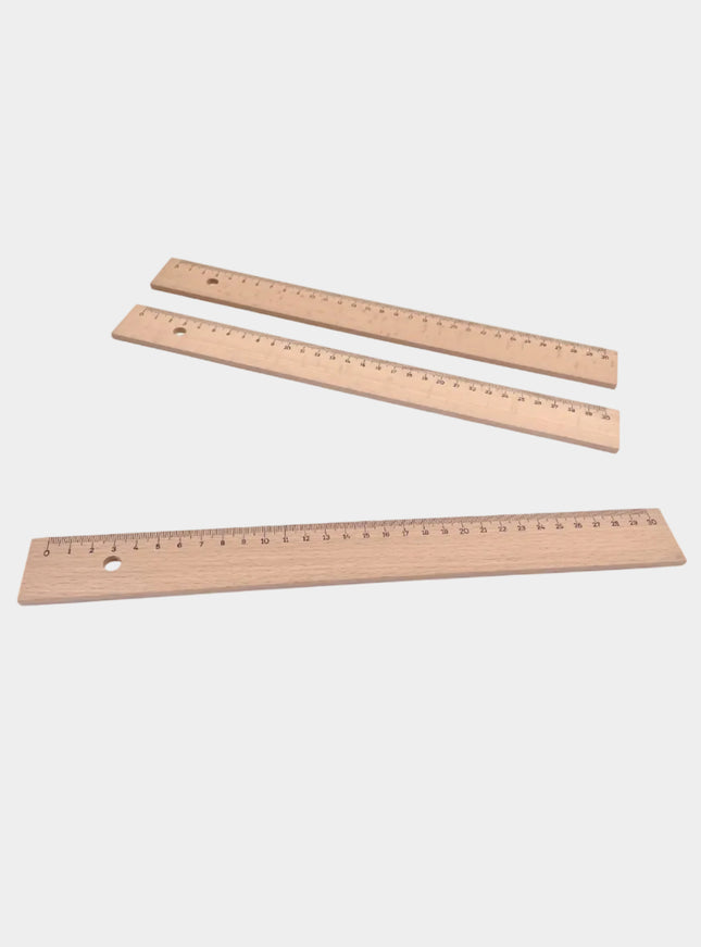 houten lat 30 cm met staalkant