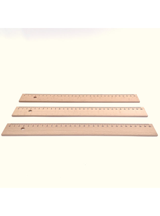 houten lat 30 cm met staalkant