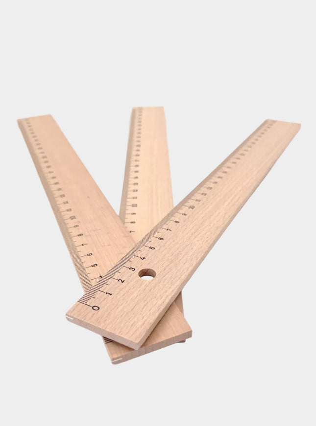 houten lat 30 cm met staalkant