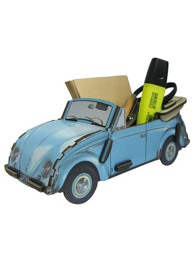 pennenhouder "VW kever cabriolet" - blauw