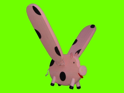 vliegfiguur, gekleurd - varken