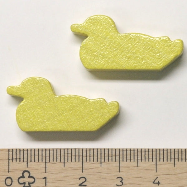 houten figuur eend geel - ca. 30x15x8 mm