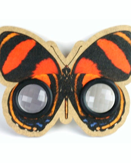 vliegenogen bril - vlinder rood/zwart